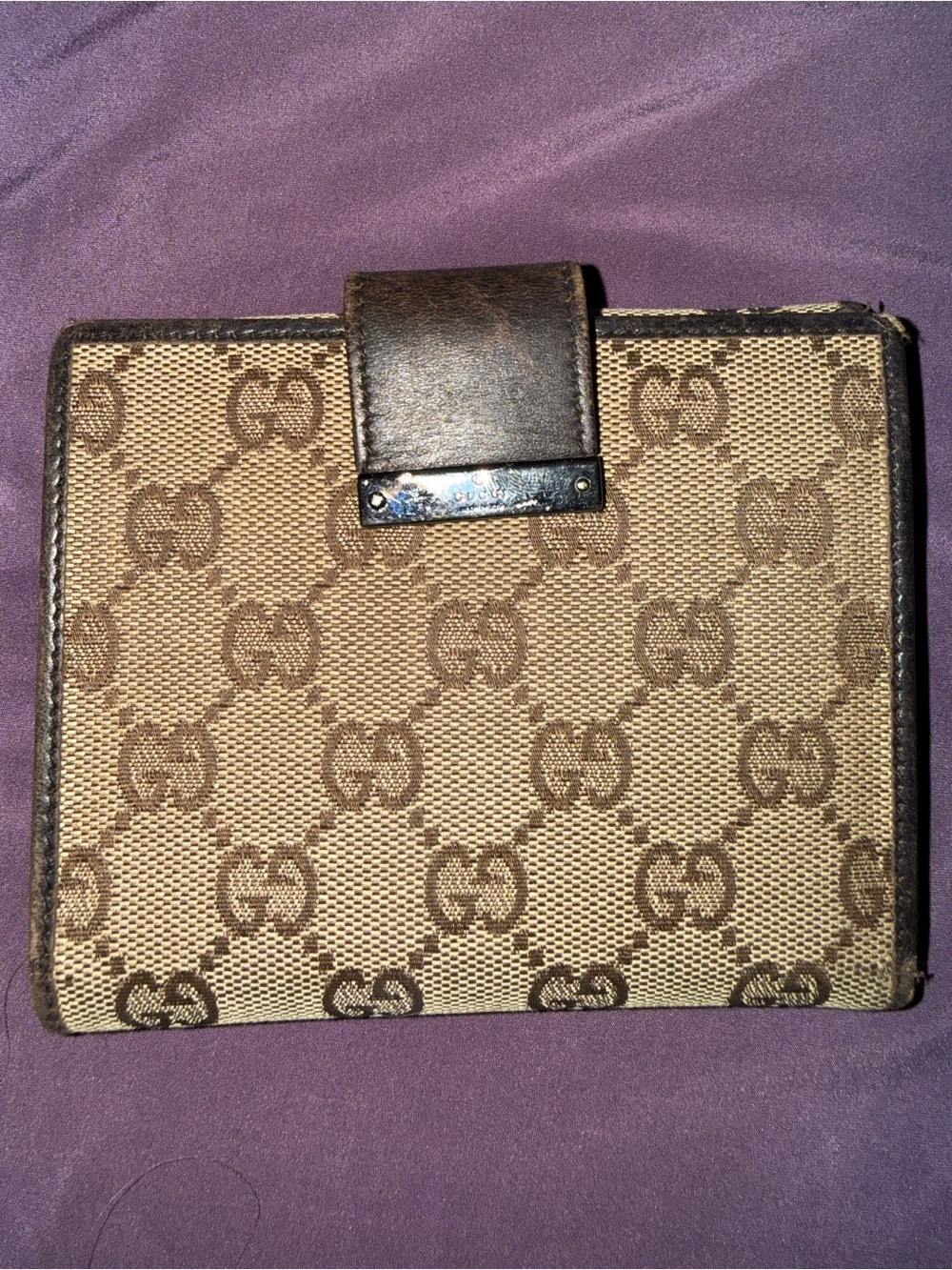 Gucci Beige and Brown GG Canvas Bifold Wallet